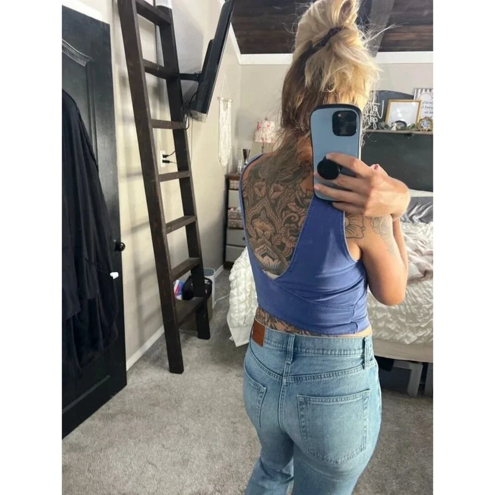 Free people movement cross back tank size medium